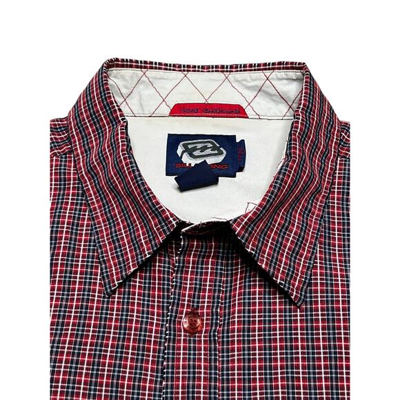 Vintage Surf Shirt Billabong 90’s burgundy Plaid Button Down Men's Sz Large Y2K - Picture 1 of 10